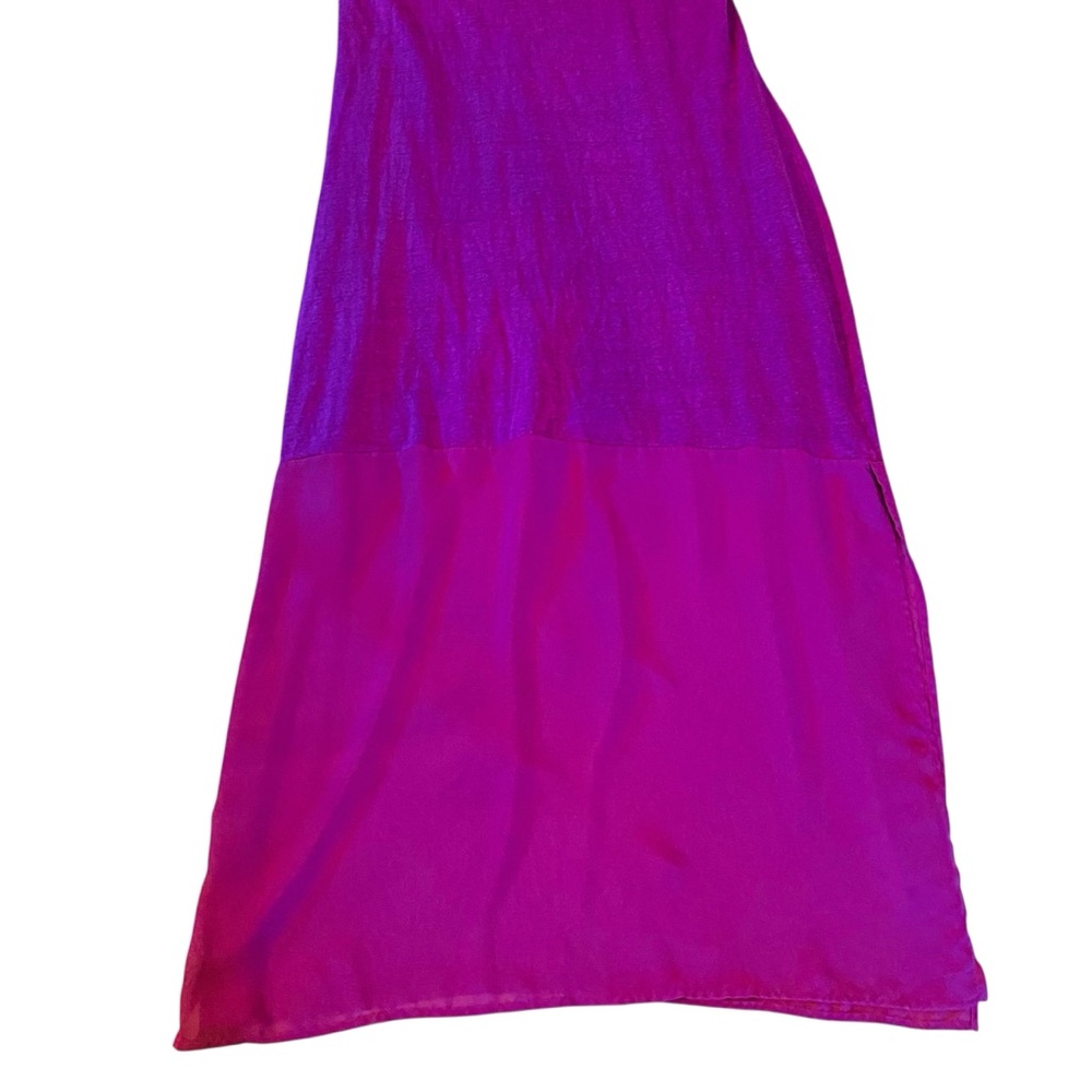LANE BRYANT 14/16 SPICY ORCHID Linen Chiffon Sleeveless Maxi Dress - Picture 5 of 6